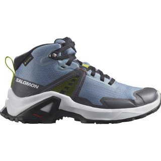 Neu Eingetroffen Salomon Kinder Trekkingstiefel SHOES X RAISE MID GTX J - Verwaschener Denim/Indigo-Wimpelkette/Säuregrün