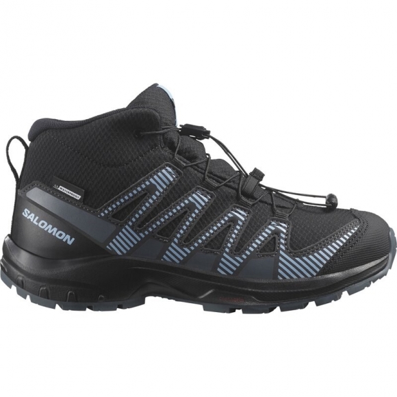 Neu Eingetroffen Salomon Kinder Trekkingstiefel SHOES XA PRO V8 MID WP J - Schwarz/Neptun/Alaska-Blau