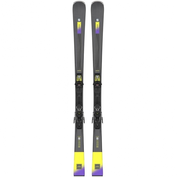 Neu Eingetroffen Salomon Damen All-Mountain Ski E - Schwarz/Säuregrün/Dunkelviolett Neu Eingetroffen Salomon Damen All-Mountain Ski E - Schwarz/Säuregrün/Dunkelviolett
