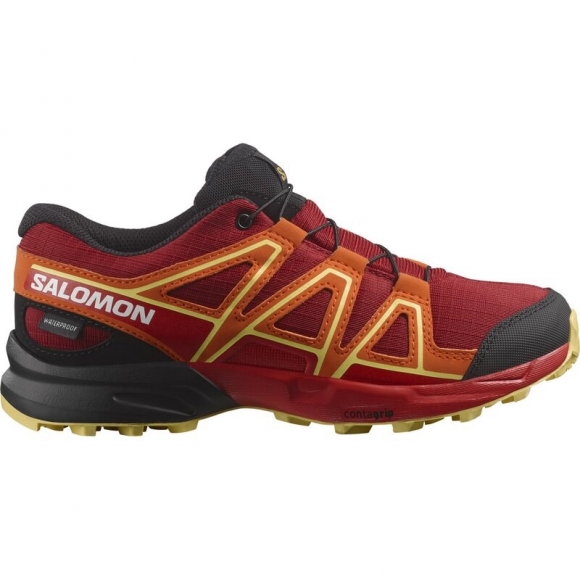 Neu Eingetroffen Salomon Kinder Multifunktionsschuhe SHOES SPEEDCROSS WP J Red - Rote Dahlie/Rotorange/Scharfes Grün