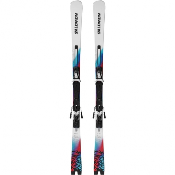 Neu Eingetroffen Salomon Herren All-Mountain Ski E ADDIKT + MI12 GW F80 - Weiß/Neon Blau/Rot