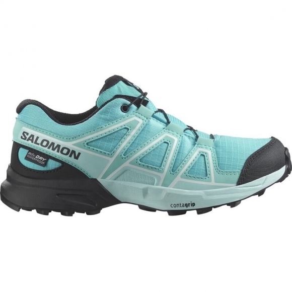 Neu Eingetroffen Salomon Kinder Trekkinghalbschuhe SHOES SPEEDCROSS WP J Blue - Blue Curaçao/Schwarz/Eisiges Aqua