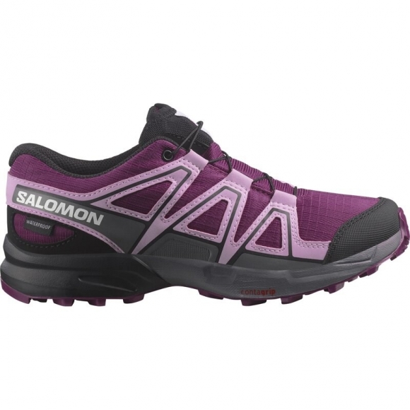 Neu Eingetroffen Salomon Kinder Multifunktionsschuhe SHOES SPEEDCROSS WP J - Pflaumen-Caspia/Orchideenstrauß/Schwarz