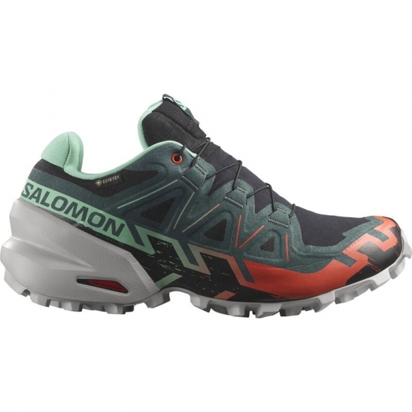 Neu Eingetroffen Salomon Damen Trailrunningschuhe SHOES SPEEDCROSS 6 GTX W - Schwarz/Elektrisches Grün/Kirschtomate