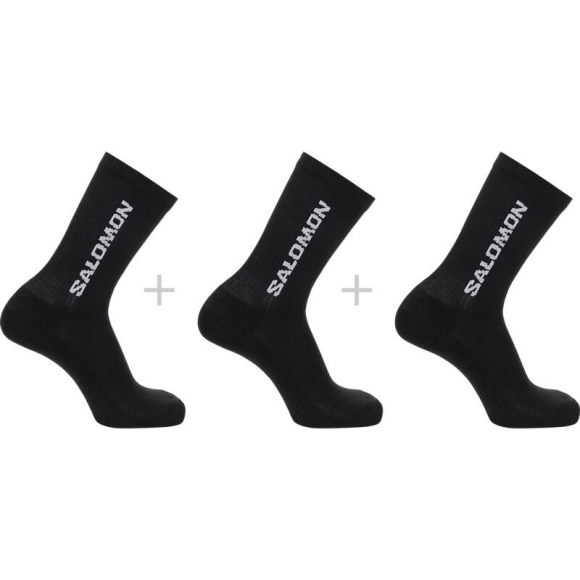 Neu Eingetroffen Salomon Herren SOCKS EVERYDAY CREW 3-PACK - SCHWARZ / SCHWARZ / SCHWARZ