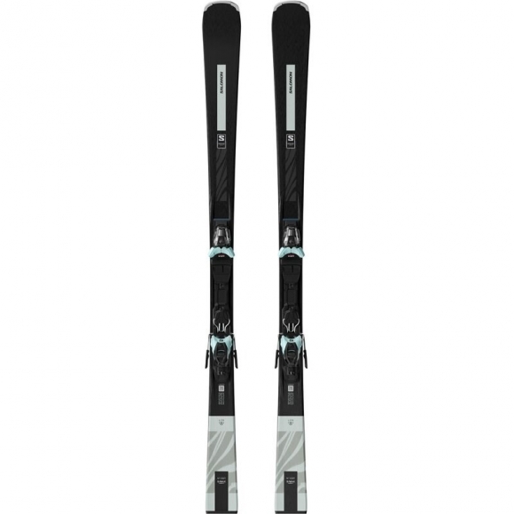 Neu Eingetroffen Salomon Damen All-Mountain Ski E - Schwarz/Weißmoos Metallic