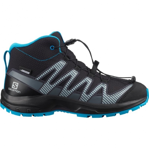 Neu Eingetroffen Salomon Kinder Trekkingstiefel SHOES XA PRO V8 MID CSWP J - Schwarz/Monument/Hawaiianischer Ozean