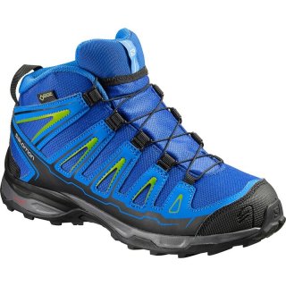Neu Eingetroffen Salomon Kinder Multifunktionsstiefel X-ultra Mid Gtx - Blue Yonder/Hellblau/Omagrün