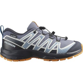 Neu Eingetroffen Salomon Kinder Trekkinghalbschuhe SHOES XA PRO V8 WP J - Grisaille/Dunkelblau/Kurkuma