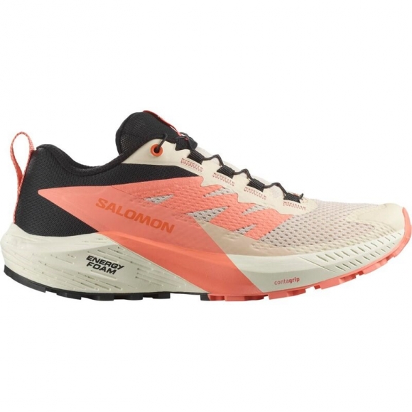 Neu Eingetroffen Salomon Damen Trailrunningschuhe SHOES SENSE RIDE 5 W - Zarter Pfirsich/Fusion Coral/Schwarz