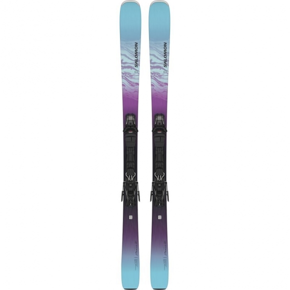 Neu Eingetroffen Salomon Damen All-Mountain Ski E STANCE W 80 + M10 GW - Schwarz/Himbeere/Engelsblau