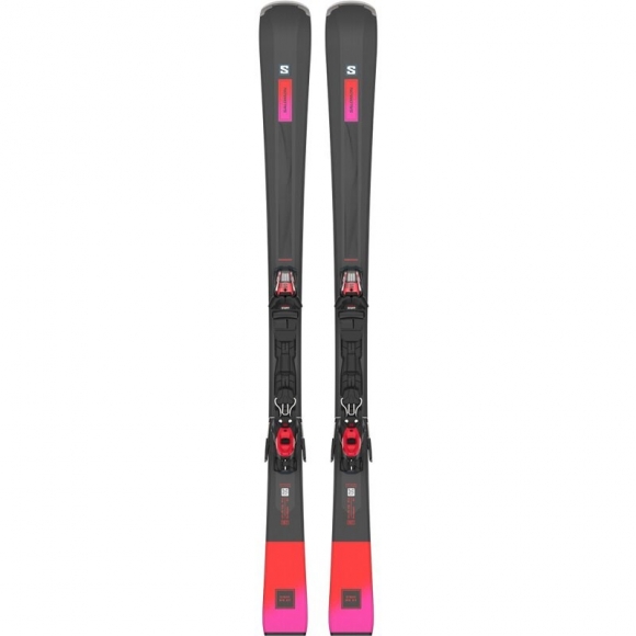 Neu Eingetroffen Salomon Damen All-Mountain Ski E - Schwarz/Rot/Zuckerpflaume