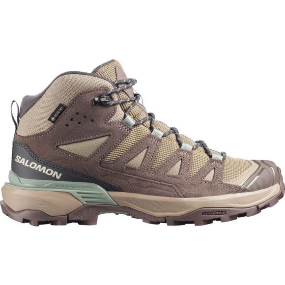 Neu Eingetroffen Salomon Damen Multifunktionsstiefel SHOES X ULTRA 360 LTR MID GTX W - Wüstenbraun/Eisen/Grünes Milieu