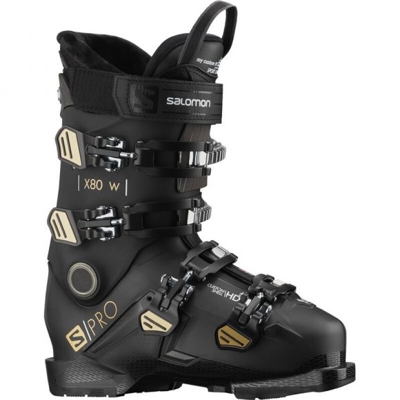 Neu Eingetroffen Salomon Damen Skischuhe - SCHWARZ/Beluga/Gold Neu Eingetroffen Salomon Damen Skischuhe - SCHWARZ/Beluga/Gold