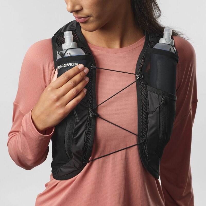 Neu Eingetroffen Salomon Rucksack ACTIVE SKIN 12 Women SET - SCHWARZ/METALL