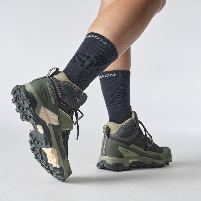 Neu Eingetroffen Salomon Damen Trekkingstiefel SHOES X ULTRA 5 MID GTX W - Turbulenz/Sedona Salbei/Zarter Pfirsich