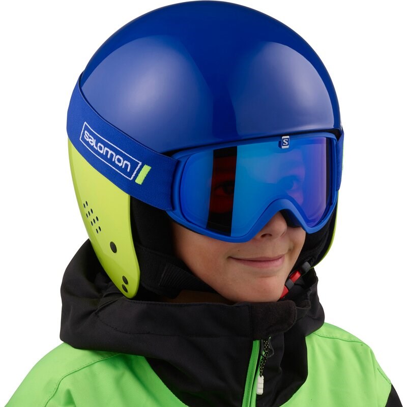 Neu Eingetroffen Salomon Kinder Helm S RACE FIS INJECTED JR YEL - Neongelb/Kleiderblau