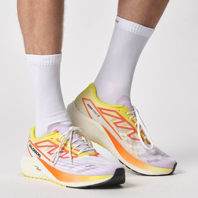 Neu Eingetroffen Salomon Herren Laufschuhe SHOES AERO VOLT 2 - Sulphur Spring/Orchid Petal/Vanilla