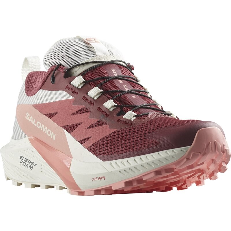 Neu Eingetroffen Salomon Damen Trailrunningschuhe SHOES SENSE RIDE 5 GTX W - Syrah/Vanilleeis/Pfirsichbernstein
