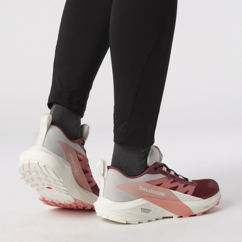 Neu Eingetroffen Salomon Damen Trailrunningschuhe SHOES SENSE RIDE 5 GTX W - Syrah/Vanilleeis/Pfirsichbernstein