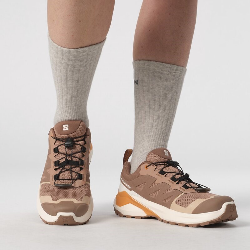 Neu Eingetroffen Salomon Damen Trailrunningschuhe SHOES X-ADVENTURE GTX W - Mokka-Mousse/Vanilleeis/Kurkuma