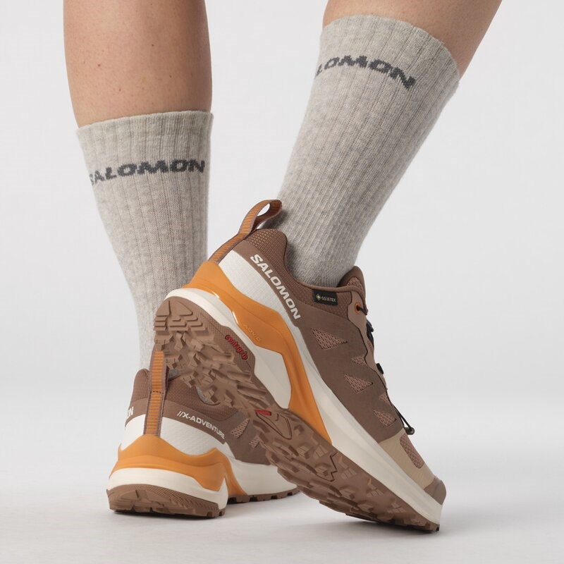 Neu Eingetroffen Salomon Damen Trailrunningschuhe SHOES X-ADVENTURE GTX W - Mokka-Mousse/Vanilleeis/Kurkuma