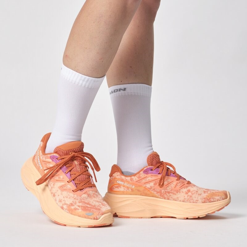 Neu Eingetroffen Salomon Damen Laufschuhe SHOES AERO GLIDE 2 W - Gewürzroute/Pfirsichquarz/Frischer Lachs