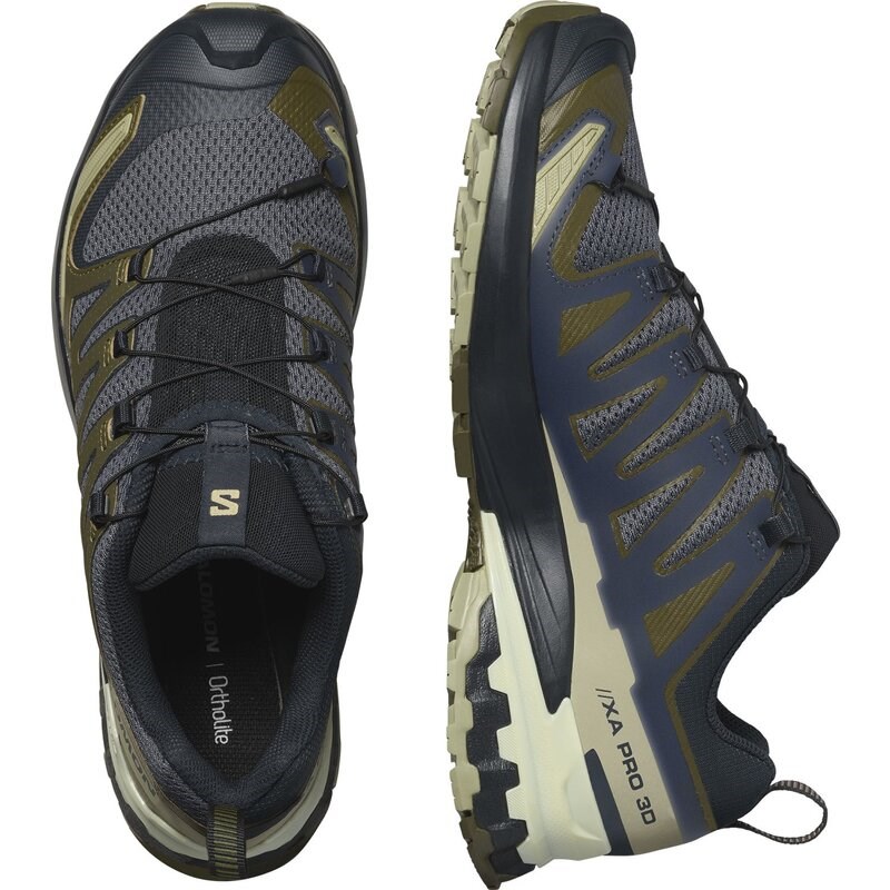 Neu Eingetroffen Salomon Herren Trailrunningschuhe SHOES XA PRO 3D V9 - Tusche/Olivennacht/Aloe Wash