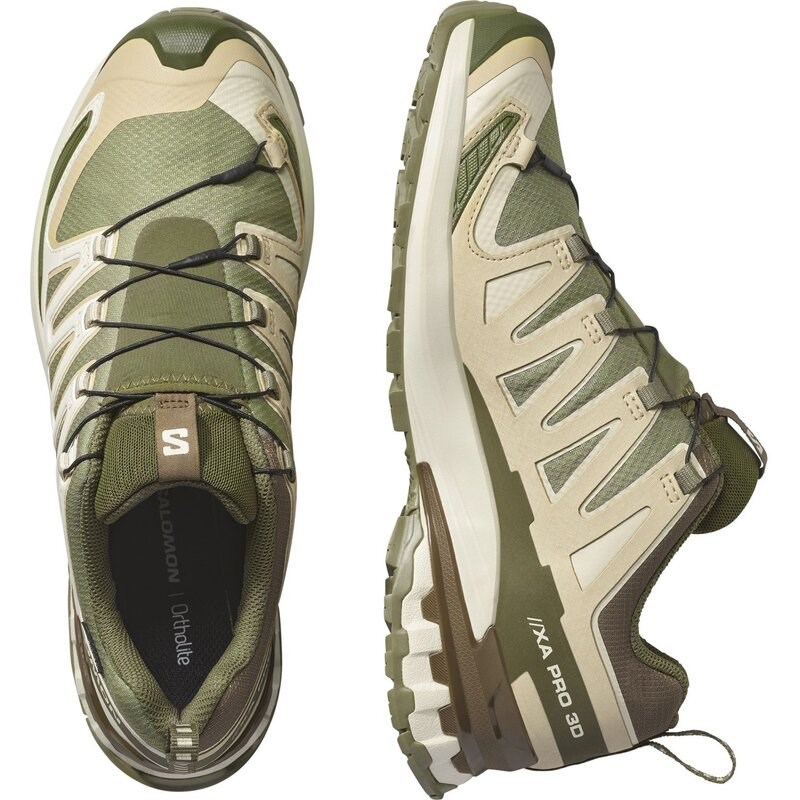 Neu Eingetroffen Salomon Herren Trailrunningschuhe SHOES XA PRO 3D V9 GTX - Tiefes Flechtengrün/Safari/Dunkle Erde