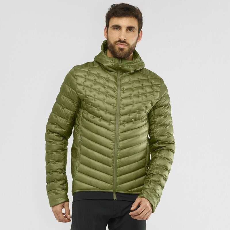 Neu Eingetroffen Salomon Herren Daunenjacke OUTLINE DOWN HOODIE - Martini-Olive