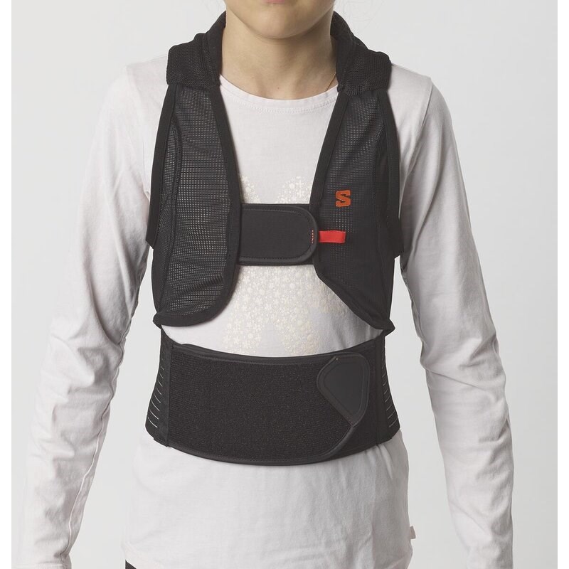 Neu Eingetroffen Salomon Schoner BACK PROTE FLEXCELL PRO JR - Schwarz/Flammenblau