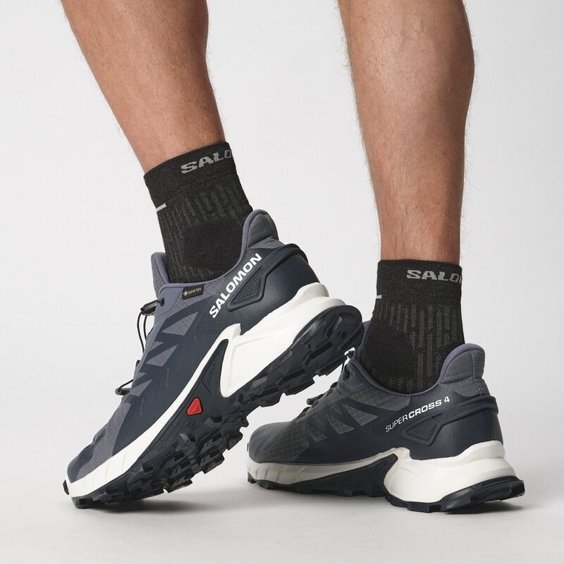 Neu Eingetroffen Salomon Herren Trailrunningschuhe SHOES SUPERCROSS 4 GTX - Grisaille/Weiß/Carbon
