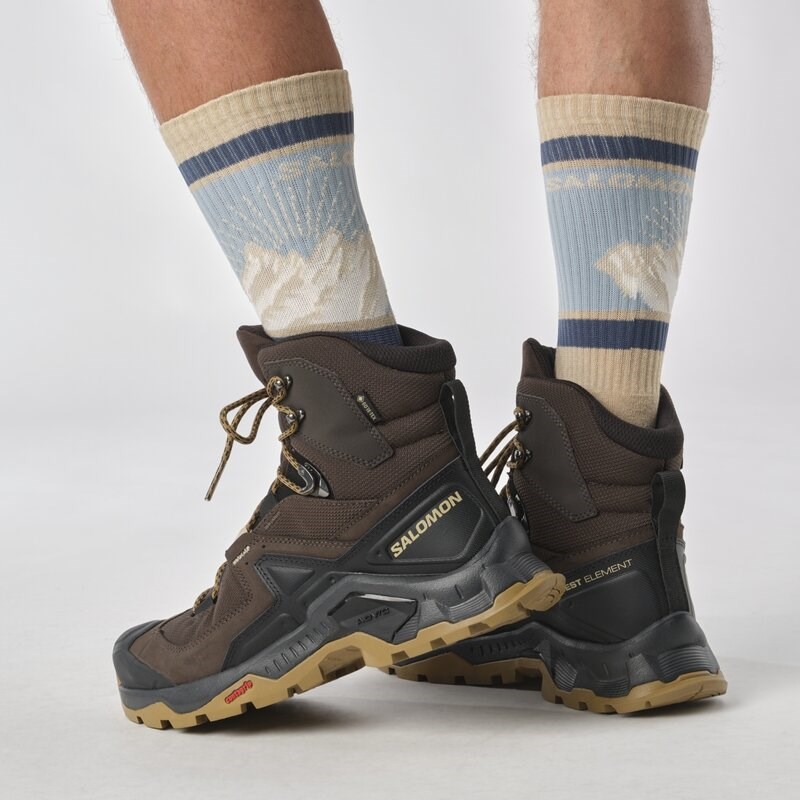 Neu Eingetroffen Salomon Herren Trekkingstiefel SHOES QUEST ELEMENT GTX - Delicioso/Schwarz/Mattgold