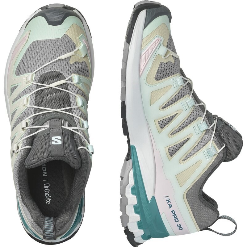 Neu Eingetroffen Salomon Damen Trailrunningschuhe SHOES XA PRO 3D V9 W - Gull/White/Bleached Aqua