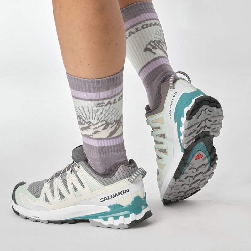 Neu Eingetroffen Salomon Damen Trailrunningschuhe SHOES XA PRO 3D V9 W - Gull/White/Bleached Aqua