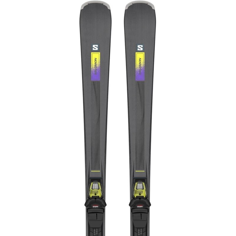 Neu Eingetroffen Salomon Damen All-Mountain Ski E - Schwarz/Säuregrün/Dunkelviolett