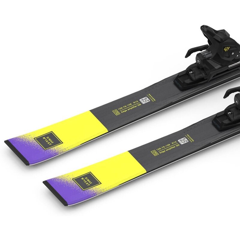 Neu Eingetroffen Salomon Damen All-Mountain Ski E - Schwarz/Säuregrün/Dunkelviolett