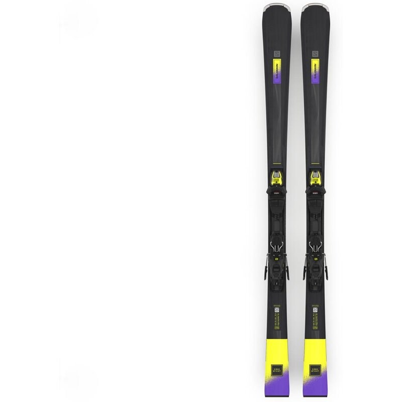 Neu Eingetroffen Salomon Damen All-Mountain Ski E - Schwarz/Säuregrün/Dunkelviolett