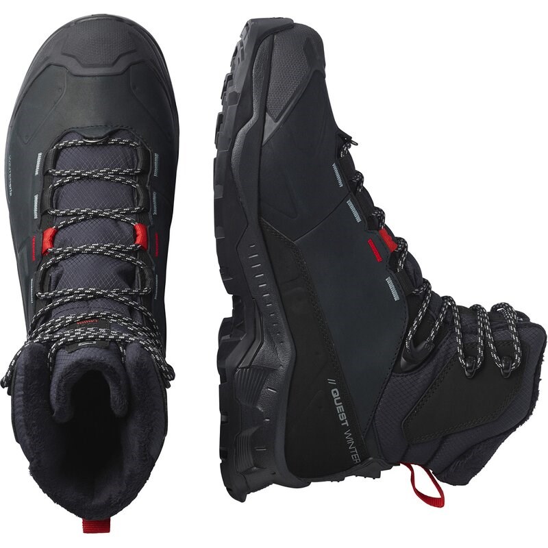 Neu Eingetroffen Salomon Herren Trekkingsandale SHOES QUEST WINTER TS CSWP - Schwarz/Goji-Beere/Monument