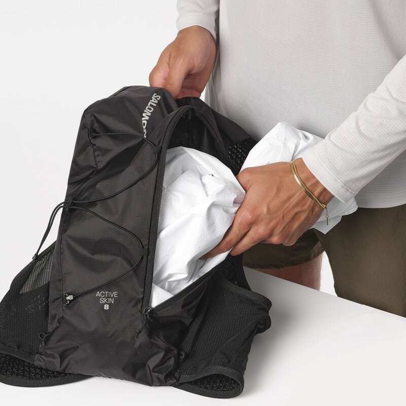 Neu Eingetroffen Salomon Rucksack ACTIVE SKIN 8 SET Laurel - Lorbeerkranz / Seerosenblatt / ALOE WASH