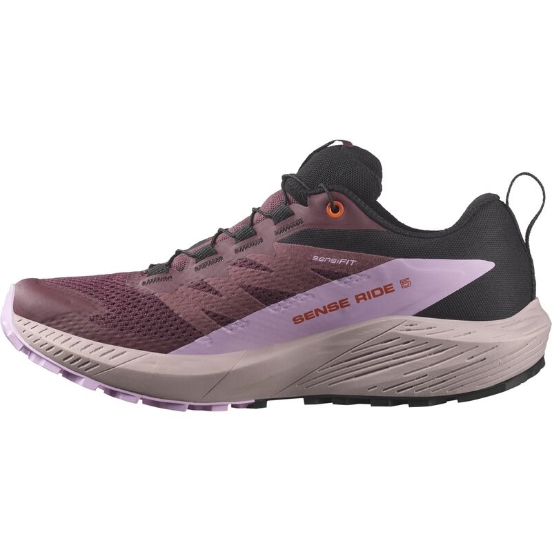 Neu Eingetroffen Salomon Damen Trailrunningschuhe SHOES SENSE RIDE 5 GTX W - Catawba-Traube/Orchideenbouquet/Kirsche