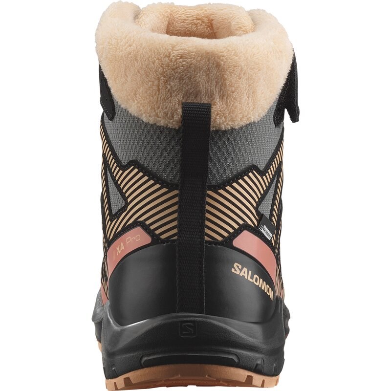 Neu Eingetroffen Salomon Kinder Stiefel SHOES XA PRO V8 WINTER CSWP J - Zinn/Schwarz/Pfirsichflaum