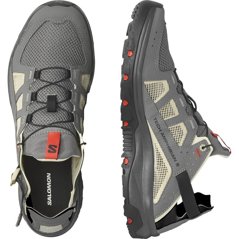 Neu Eingetroffen Salomon Herren Aquaschuhe SHOES TECHAMPHIBIAN 5 - Zinn/Motte/Feuriges Rot