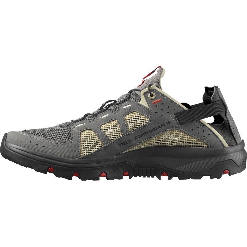 Neu Eingetroffen Salomon Herren Aquaschuhe SHOES TECHAMPHIBIAN 5 - Zinn/Motte/Feuriges Rot