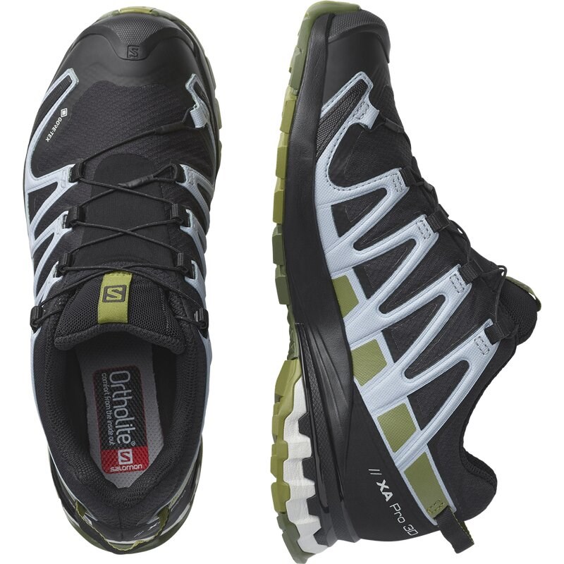 Neu Eingetroffen Salomon Damen Trailrunningschuhe SHOES XA PRO 3D v8 GTX W - Schwarz/Grünes Moos/Zenblau