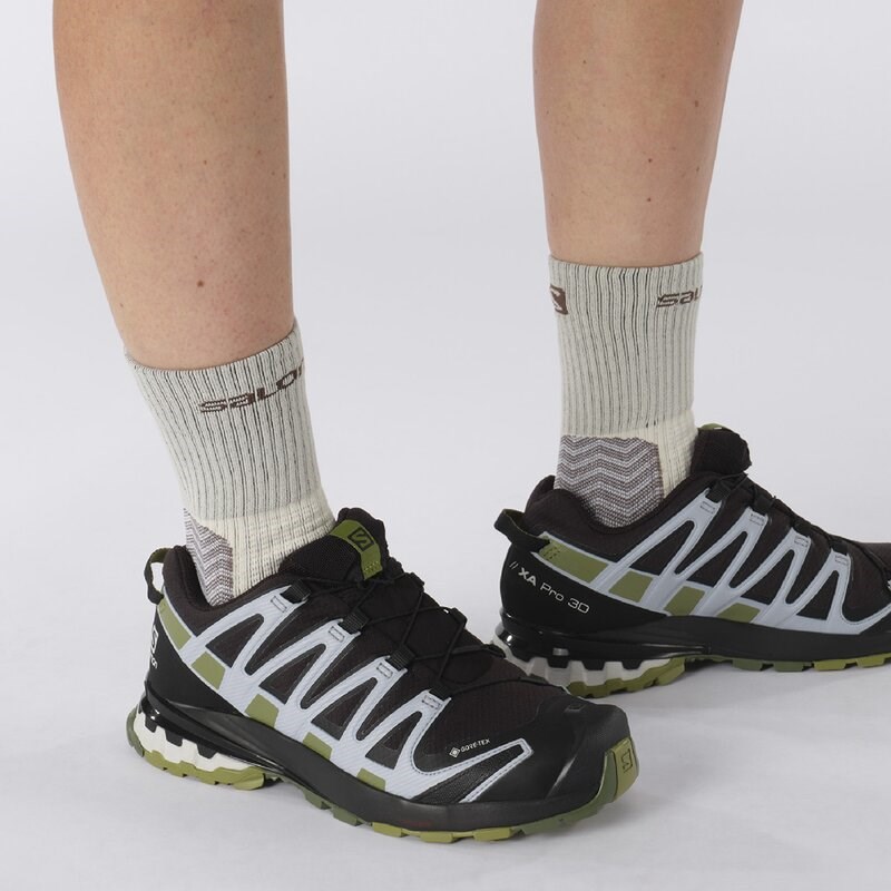 Neu Eingetroffen Salomon Damen Trailrunningschuhe SHOES XA PRO 3D v8 GTX W - Schwarz/Grünes Moos/Zenblau