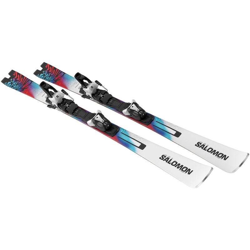 Neu Eingetroffen Salomon Herren All-Mountain Ski E ADDIKT + MI12 GW F80 - Weiß/Neon Blau/Rot