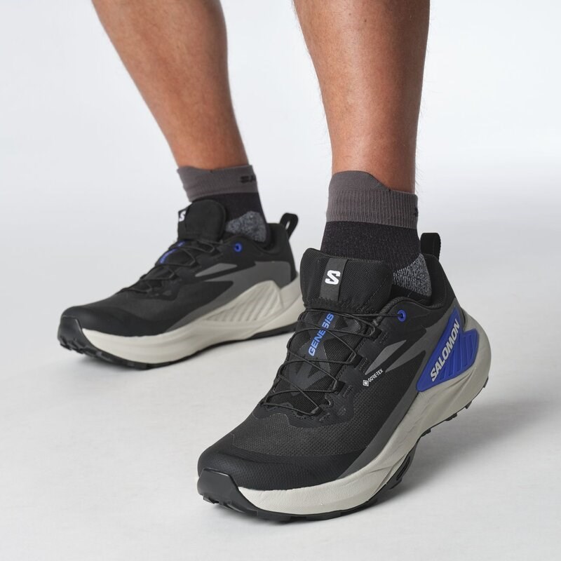 Neu Eingetroffen Salomon Herren Trailrunningschuhe SHOES GENESIS GTX - Schwarz/Mondfelsen/Französischblau