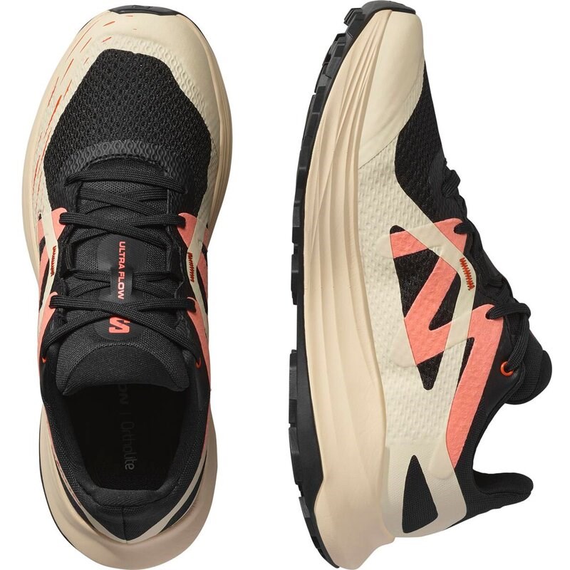 Neu Eingetroffen Salomon Damen Trailrunningschuhe SHOES ULTRA FLOW W - Schwarz/Zarter Pfirsich/Fusion Coral