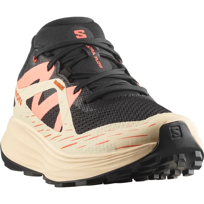 Neu Eingetroffen Salomon Damen Trailrunningschuhe SHOES ULTRA FLOW W - Schwarz/Zarter Pfirsich/Fusion Coral